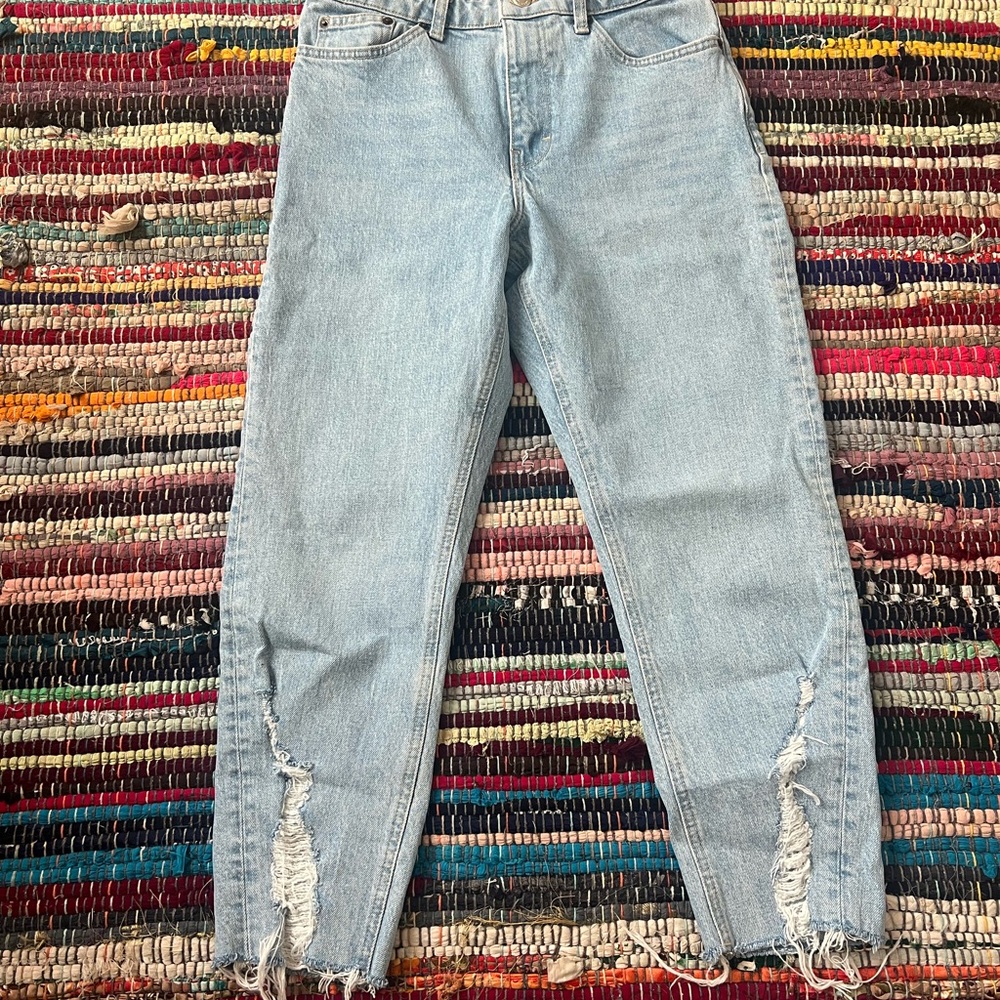 Topshop ripped straight jeans